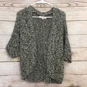 Ann Taylor Loft Cocoon Cardigan Black/White Small